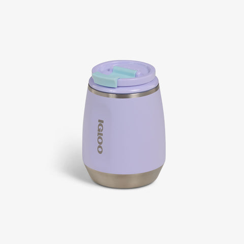 Angle VIew | 10 Oz Wine Tumbler::Lilac Breeze::No-look-sip indicator