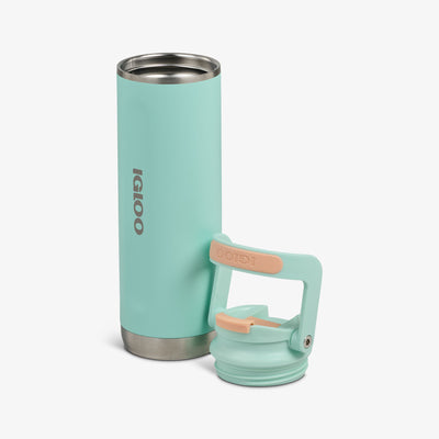 Lid Off VIew | 20 Oz Flip ‘n’ Sip Tumbler::Seafoam Green::Double-wall, vacuum-insulated