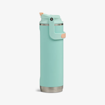 Profile View | 20 Oz Flip ‘n’ Sip Tumbler::Seafoam Green::Tuck Tight handle
