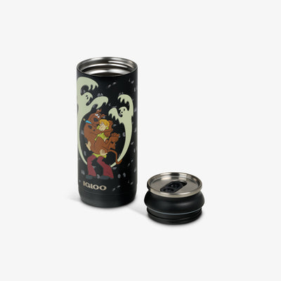 Lid Off View | Scooby Doo™ Ghosts Glow in the Dark 16 Oz Can::::Removable, leakproof lid