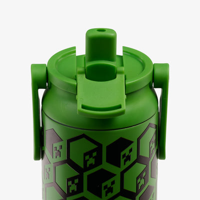 Lid Open View | Minecraft Creeper Glow in the Dark 20 Oz Bottle::::Leakproof Sport Sipper lid