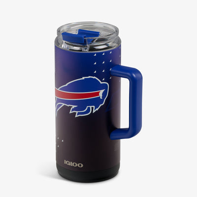 Angle View | NFL 1L Beer Mug::Bills::Leakproof flip ‘n’ sip lid