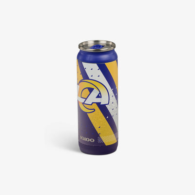 Angle View | NFL 16 Oz Can::Rams::Sliding mouth-opening tab