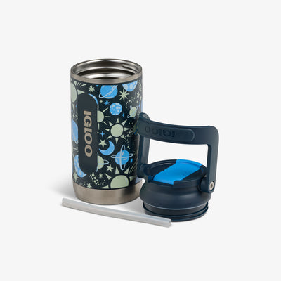 Open View | Kids Lunch Glow 12 Oz Sipper Bottle::Cosmic Glow::Double-wall, vacuum-insulated