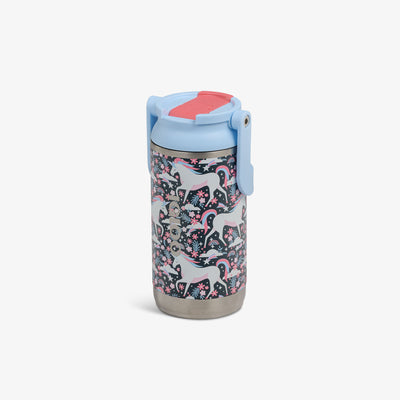 Angle View | Kids Lunch 12 Oz Sipper Bottle::Unicorns::Hot/cold compatible