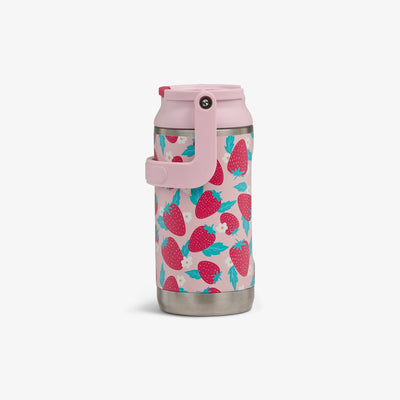 Profile View | Kids Lunch 12 Oz Sipper Bottle::Strawberries::