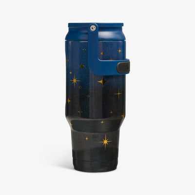 Profile View | 32 Oz Sport Sipper Bottle::Midnight Blue::Tuck Tight handle