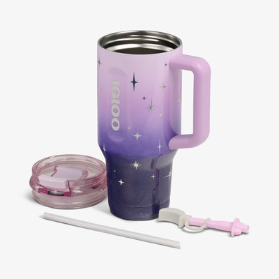 Lid Off View | 32 Oz Flip ‘n’ Sip Travel Mug::Mystic Purple::Double-wall, vacuum-insulated