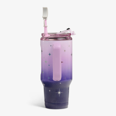 Profile View | 32 Oz Flip ‘n’ Sip Travel Mug::Mystic Purple::Side handle