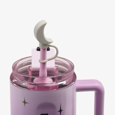 Straw View | 32 Oz Flip ‘n’ Sip Travel Mug::Mystic Purple::Gasketed, leak-resistant straw