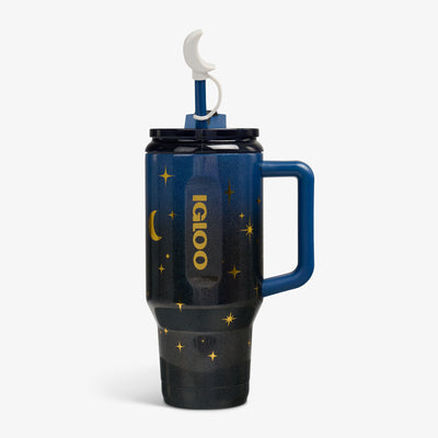 Front View | 32 Oz Flip ‘n’ Sip Travel Mug::Midnight Blue::Up to 48hrs cold / 8hrs hot*