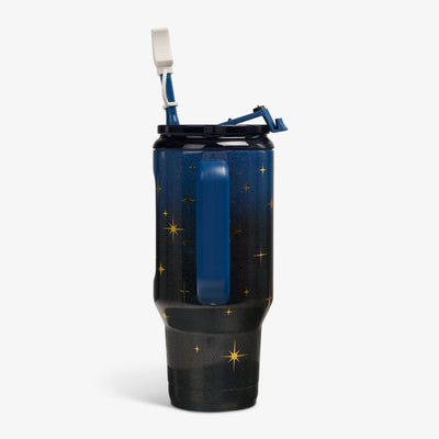 Profile View | 32 Oz Flip ‘n’ Sip Travel Mug::Midnight Blue::Side handle
