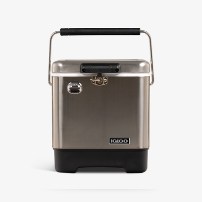 Front View | Legacy 20 Qt Cooler::Stainless Steel::Durable steel exterior