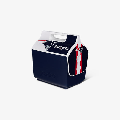 Angle View | New England Patriots Little Playmate 7 Qt Cooler::::Trademarked tent-top design