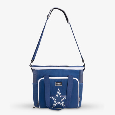 Strap View | Dallas Cowboys Tailgate Tote::::Adjustable, padded shoulder strap