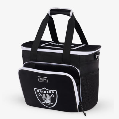 Angle View | Las Vegas Raiders Tailgate Tote::::Storage pockets