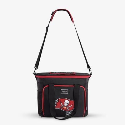 Strap View | Tampa Bay Buccaneers Tailgate Tote::::Adjustable, padded shoulder strap