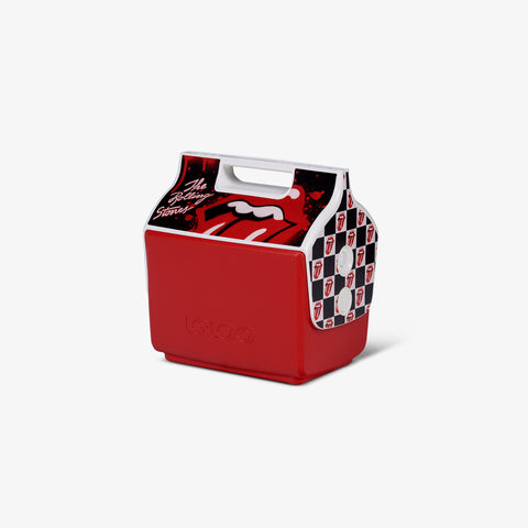 Angle View | The Rolling Stones Tongue Logo Little Playmate 7 Qt Cooler::::Original side-push button
