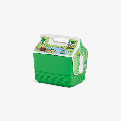 Angle View | Keroppi™ Donut Pond Playmate Mini 4 Qt Cooler::::Original side push-button