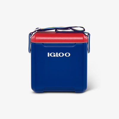 Front View | Tag Along Too Cooler::Deep Blue::Woven adjustable strap