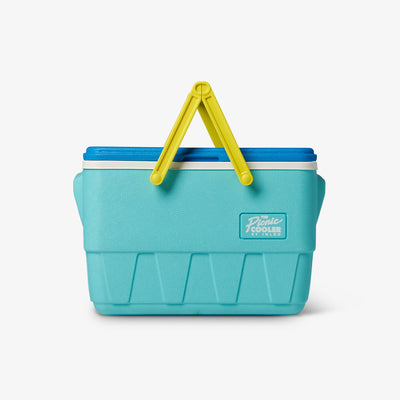 Front View | Retro Limited Edition Picnic Basket 25 Qt Cooler::Aquamarine