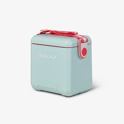Angle View | Tag Along Too Cooler::Sea Mist/Watermelon::MaxCold insulation