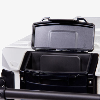 Storage View | Igloo Trailmate Marine 70 Qt Cooler::White/Black::Dry storage compartment