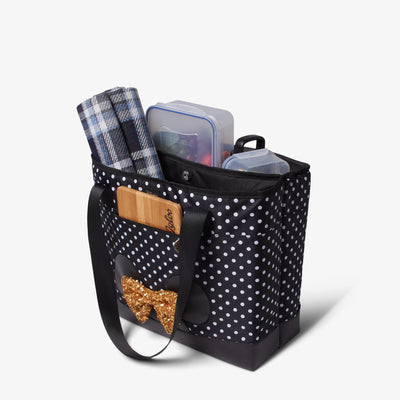 Open View | Minnie Mouse Dual Compartment Tote::::Separate cooler and storage compartments