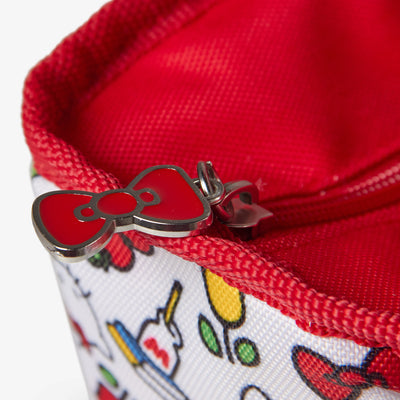 Detail View | Hello Kitty Dual Compartment Tote Cooler Bag::::Custom zipper pulls