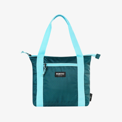 Front View | Packable Puffer 10-Can Cooler Bag::Teal