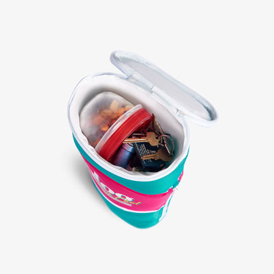Top View | Retro Double Barrel Sling::::Top zip compartment