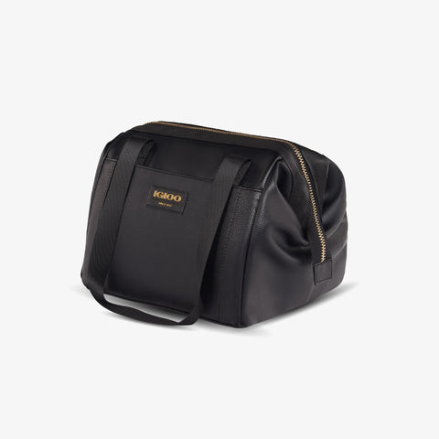 Angle View | Igloo Luxe® Lunch Tote Cooler Bag::Black::Exterior pocket