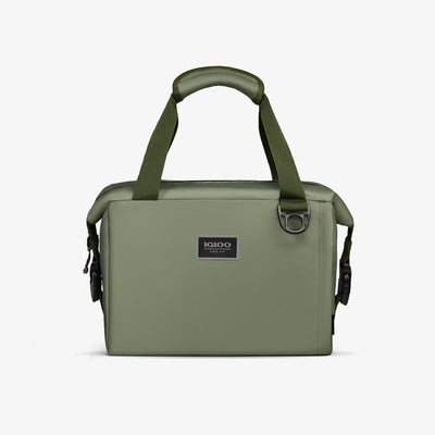 Front View | South Coast Snapdown 14-Can Bag::Oil Green::Water-repellent exterior