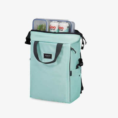 Open View | South Coast Snapdown 24-Can Backpack::Seafoam::MaxCold+ insulation