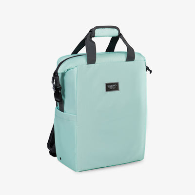 Angle View | South Coast Snapdown 24-Can Backpack::Seafoam::Snapdown closure