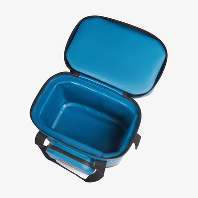 Top View | Trailmate 18-Can Tote::Modern Blue::Smooth-glide, water-resistant zippers