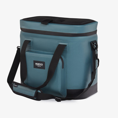 Front View | Trailmate 30-Can Tote::Spruce::Exterior zipper pocket