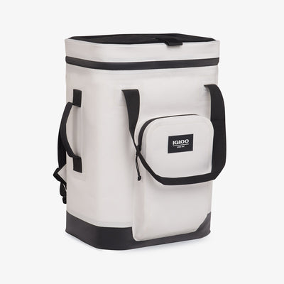 Angle View | Trailmate 24-Can Backpack::Bone::Welded, weather-resistant exterior