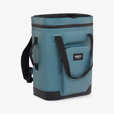 Angle View | Trailmate 24-Can Backpack::Spruce::Welded, weather-resistant exterior 
