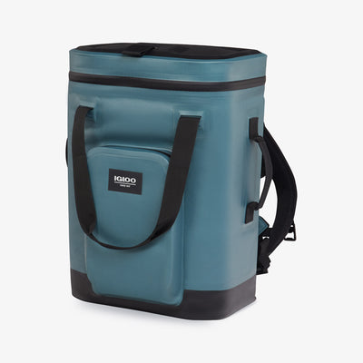 Angle View | Trailmate 24-Can Backpack::Spruce::Welded, weather-resistant exterior