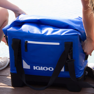 Side View | Sportsman Duffel Waterproof Cooler::Blue