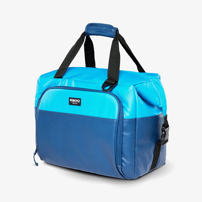 Angle View | Seadrift Snapdown 36-Can Bag::Blue/Navy