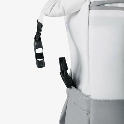 Detail View | Seadrift Switch 30-Can Backpack::White/Gray::Non-corrosive, durable hardware