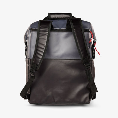 Back View | Seadrift Switch 30-Can Backpack::Gray/Black::Hideaway backpack straps