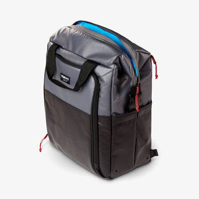 Detail View | Seadrift Switch 30-Can Backpack::Gray/Black::Non-corrosive, durable hardware