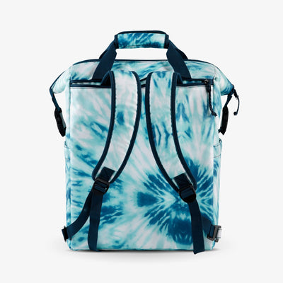 Back View | Seadrift Switch 30-Can Backpack::Tie-Dye::Hideaway backpack straps