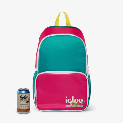 Size View | Retro Backpack Cooler::Jade::Holds up to 20 cans