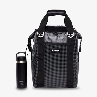 Size View | Outdoor Pro Snapdown 42-Can Backpack::Black/White