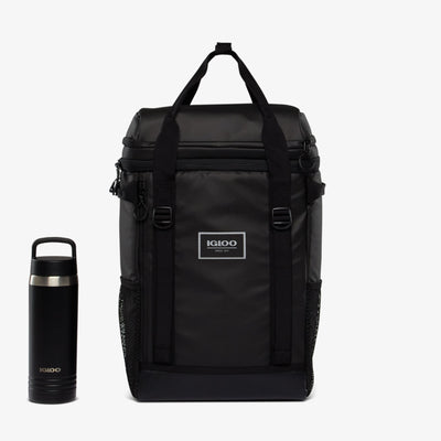 Size View | Pursuit 24-Can Backpack::Black::Holds up to 24 cans
