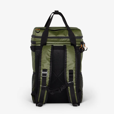 Back View | Pursuit 24-Can Backpack::Chive::Padded shoulder straps